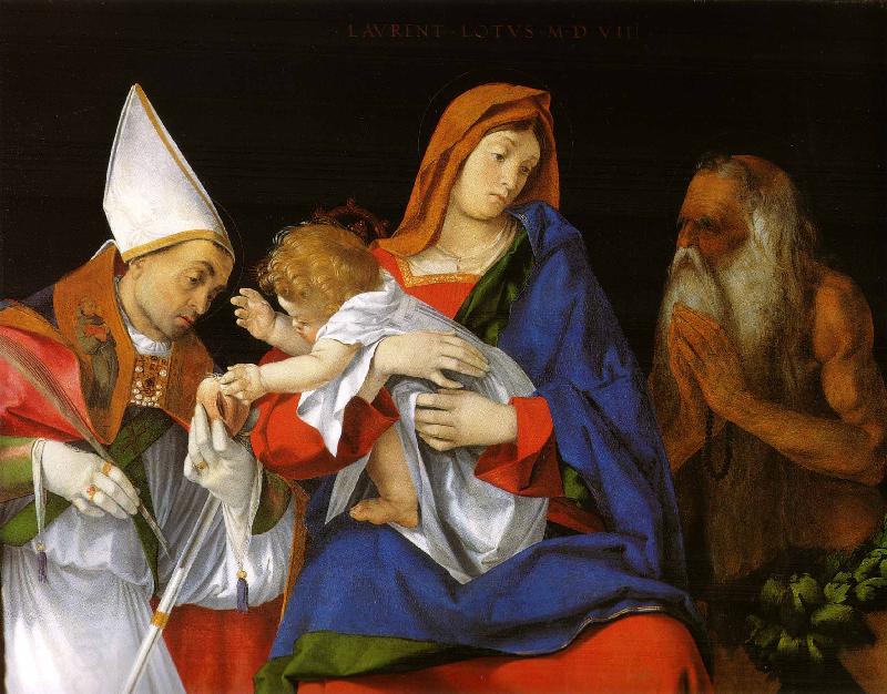 Lorenzo Lotto Madonna with Child between Sts Flavian and Onuphrius China oil painting art